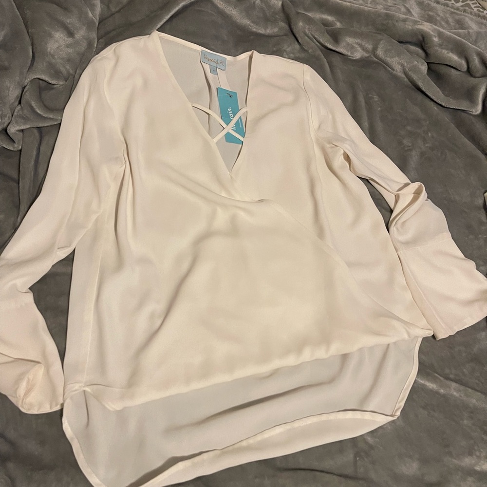 ‼️NWT‼️ off white  long sleeve dressy top